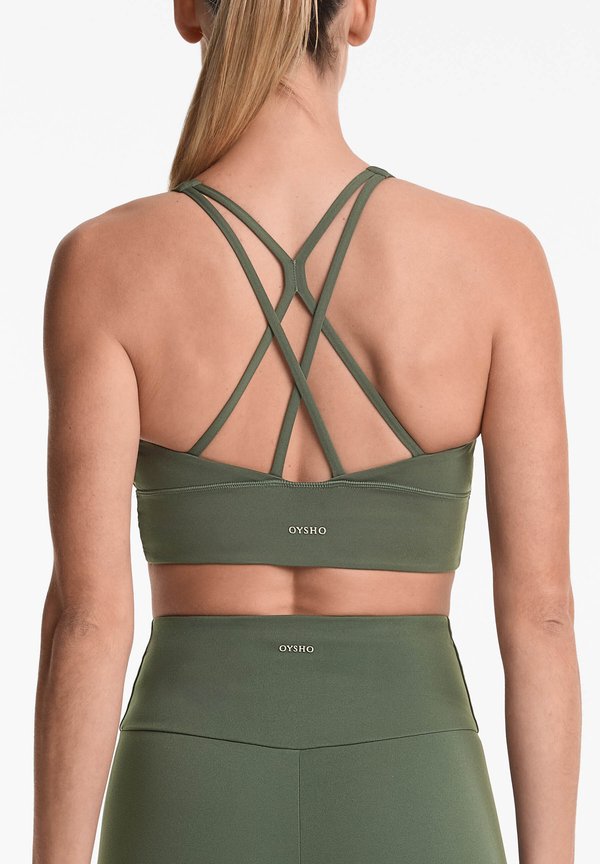 MEDIUM SUPPORT WITH CUPS - Sport-BH mit mittlerer Stützkraft - khaki