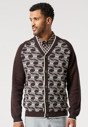 FEEL LOVE - JACQUARD - Cardigan - dark brown