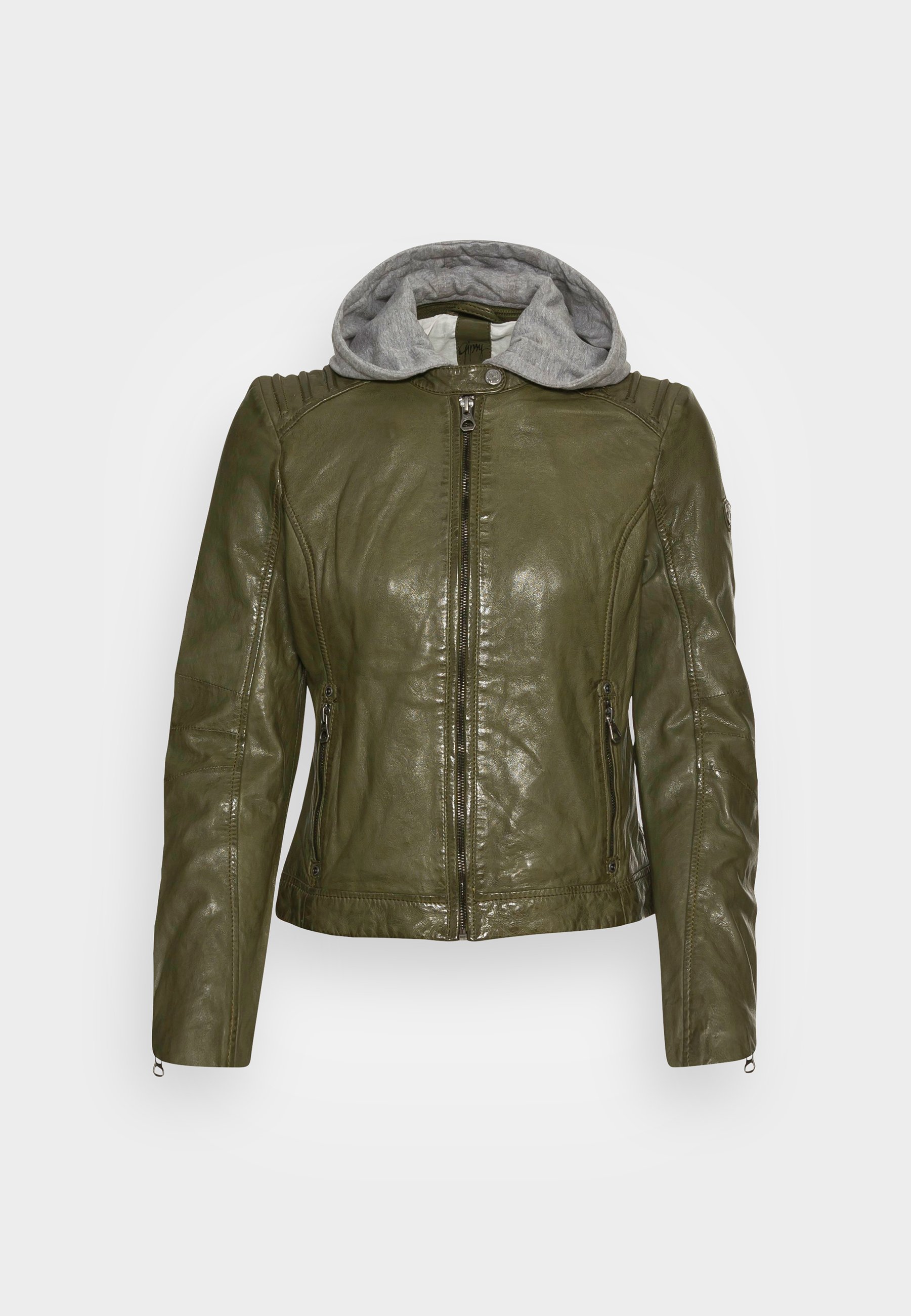 Gipsy Gwsallie Leather Jacket Olive Oil, Women's, Size: Small, Olive