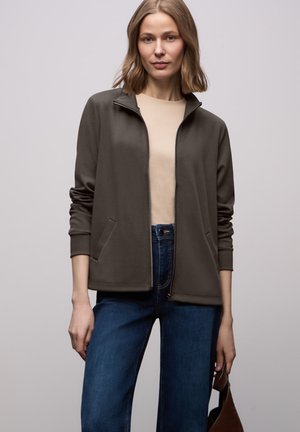 MIT TUNNELZUG - Sweatjacke - braun