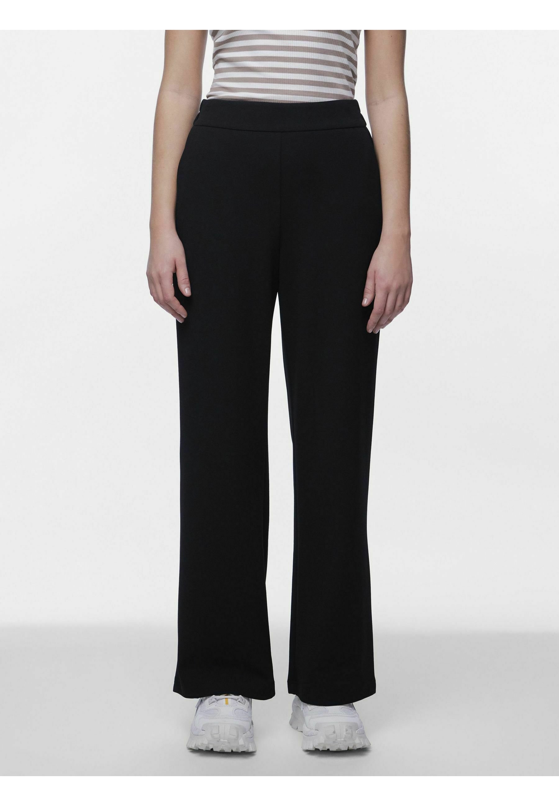 PIECES Damen Hose ‚Pcnula Hw Wide Pants‘ – Weite Beine, Elastischer Bund | Bequeme Freizeithose