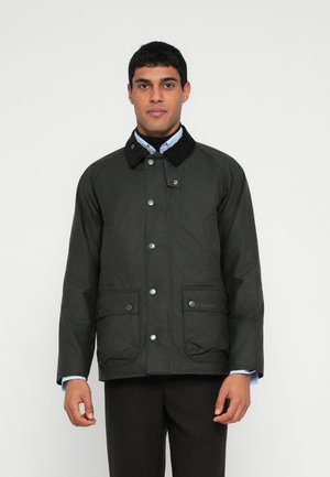 MODERN BEAUFORT CHECK WAX JACKET - Kerge jope - olive