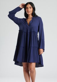 South Beach TIERED DRESS - Jurk - navy