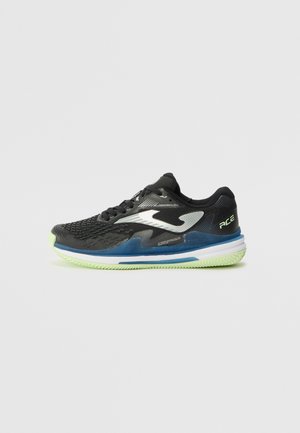 ACE LADY - Clay court tennis shoes - black/blue/light yellow