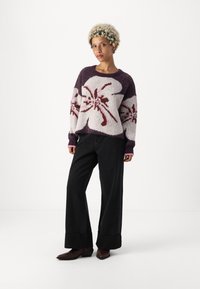 Vero Moda Petite VMMADISON  - Pulover - plum perfect/birch /fired brick/fuchsia pink
