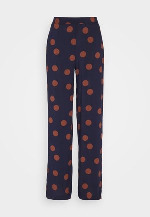 VILA VIROSA WIDE PANT - Pantaloni - navy/brown