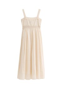 BRODERIE TRIMMED SQUARE NECK MIDI - Robe de jour - cream