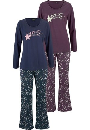 2 PACK - Pyjamas - bordeaux marine