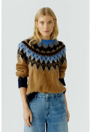 Pullover - dk camel blue