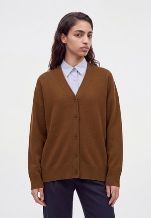Filippa K, HOURGLASS FELTED CARDIGAN - Жилетка - mid brown