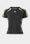 TEAMGEIST TEE - Print T-shirt - black/signal green