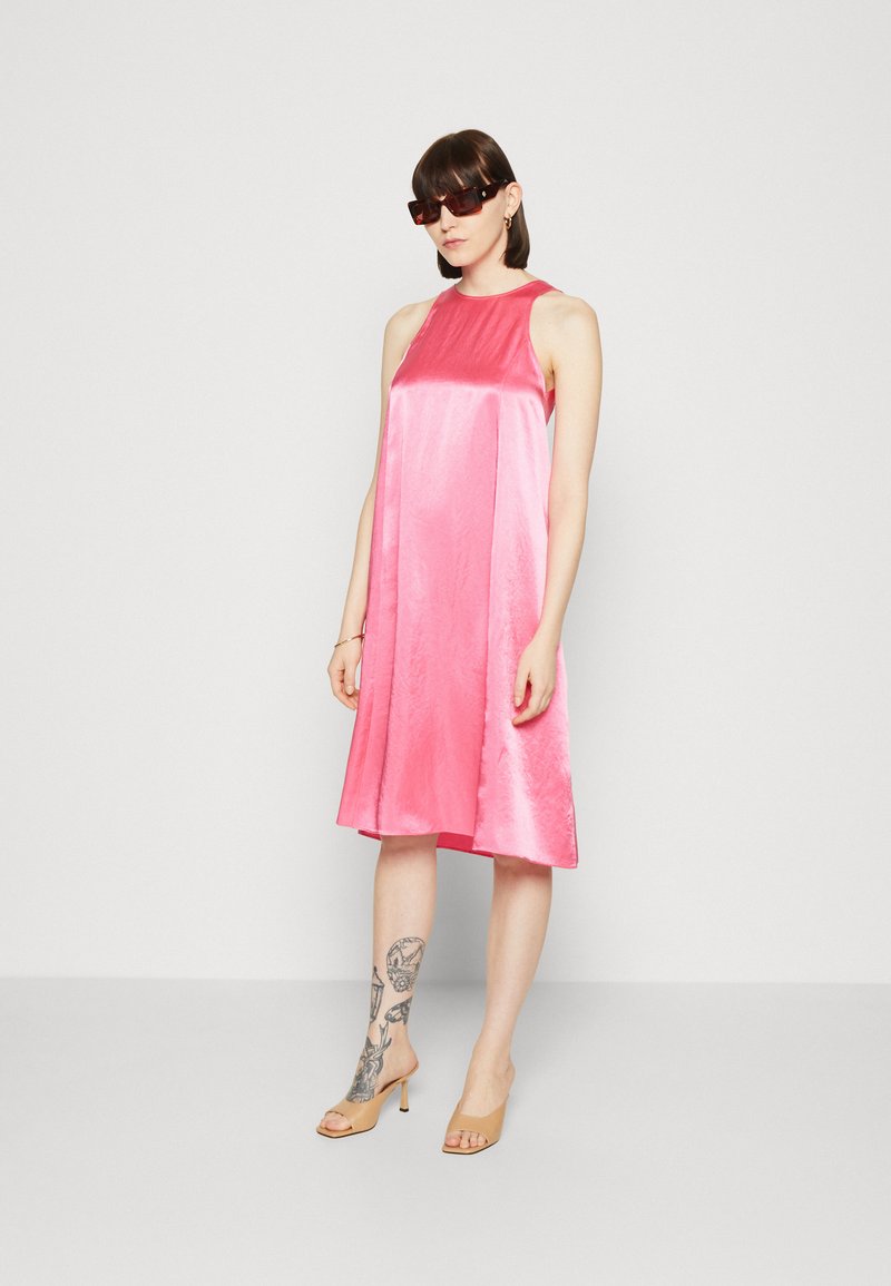 arket pink dress ARKET - Lace Midi Slip Dress - Women - Acetate - 34 EU