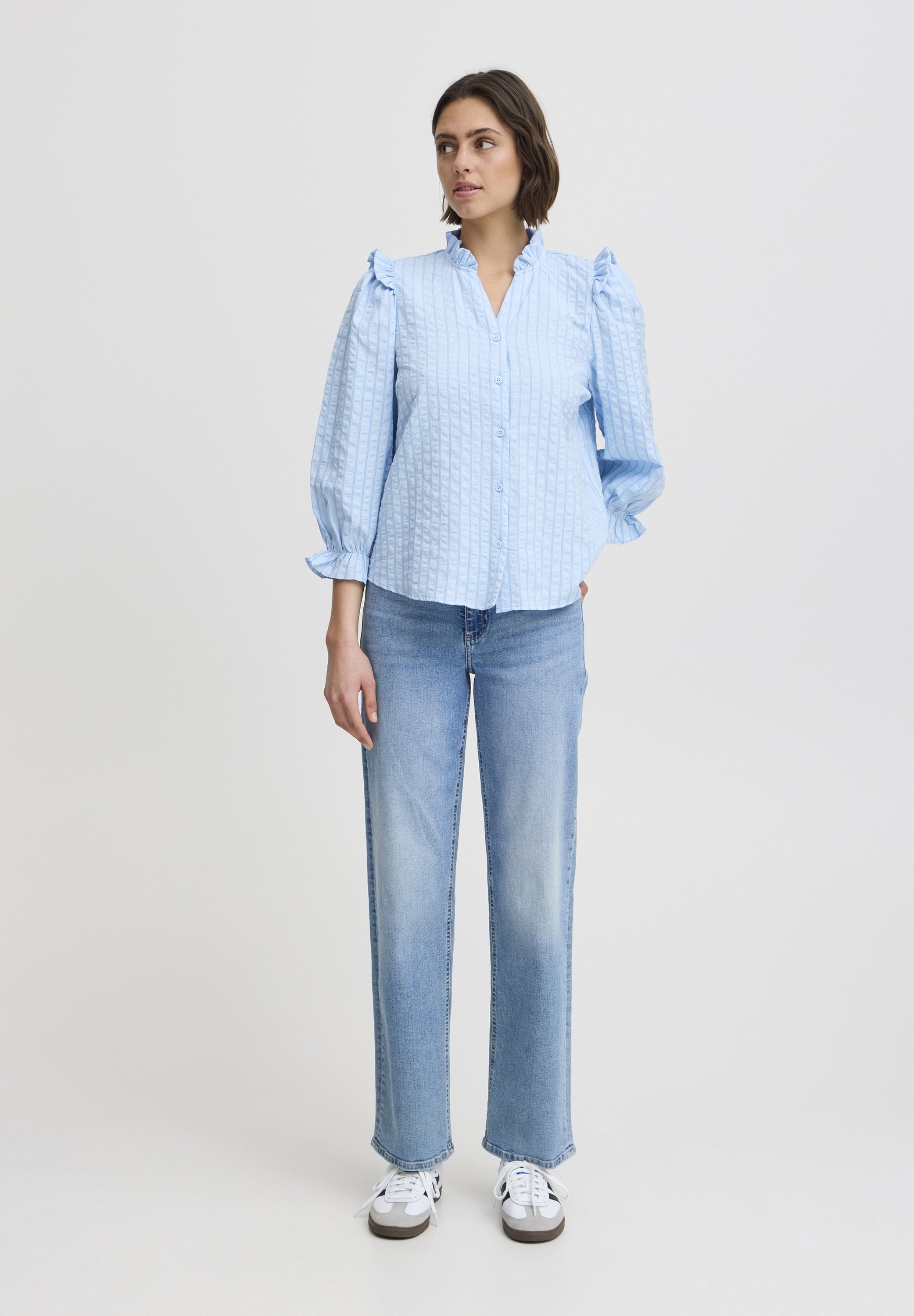売れ筋商品|||イチ シャツ レディース トップス IXSANJA MS - Button-down blouse - almond milk stripe イチ レディース シャツ トップス IXSANJA MS - Button-down