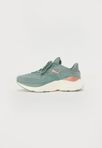 Unselected, green moon/cool mid gray/warm white