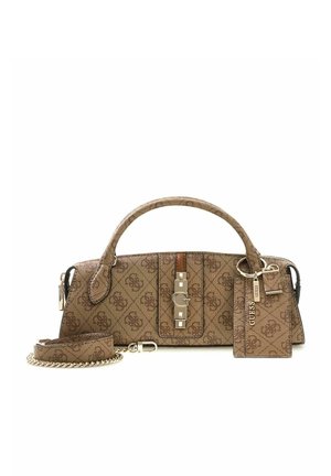 Guess, YVONNE LOGO MINI SATCHEL - Borsa a mano - latte logo