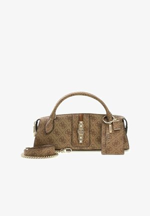 Guess, YVONNE LOGO MINI SATCHEL - Borsa a mano - latte logo