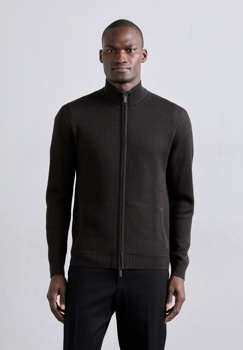 Emporio Armani CARDIGAN - Kardigán - grey fancy