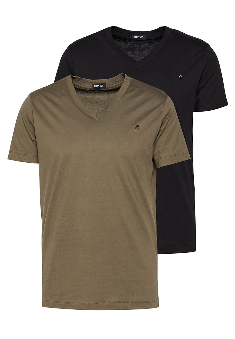 Replay T-shirt basic olijfgroen