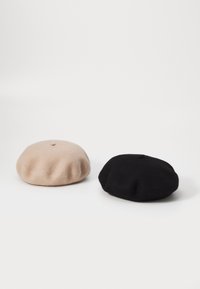 ONLY ONLWOOL BERET 2 PACK - Hat - black/humus