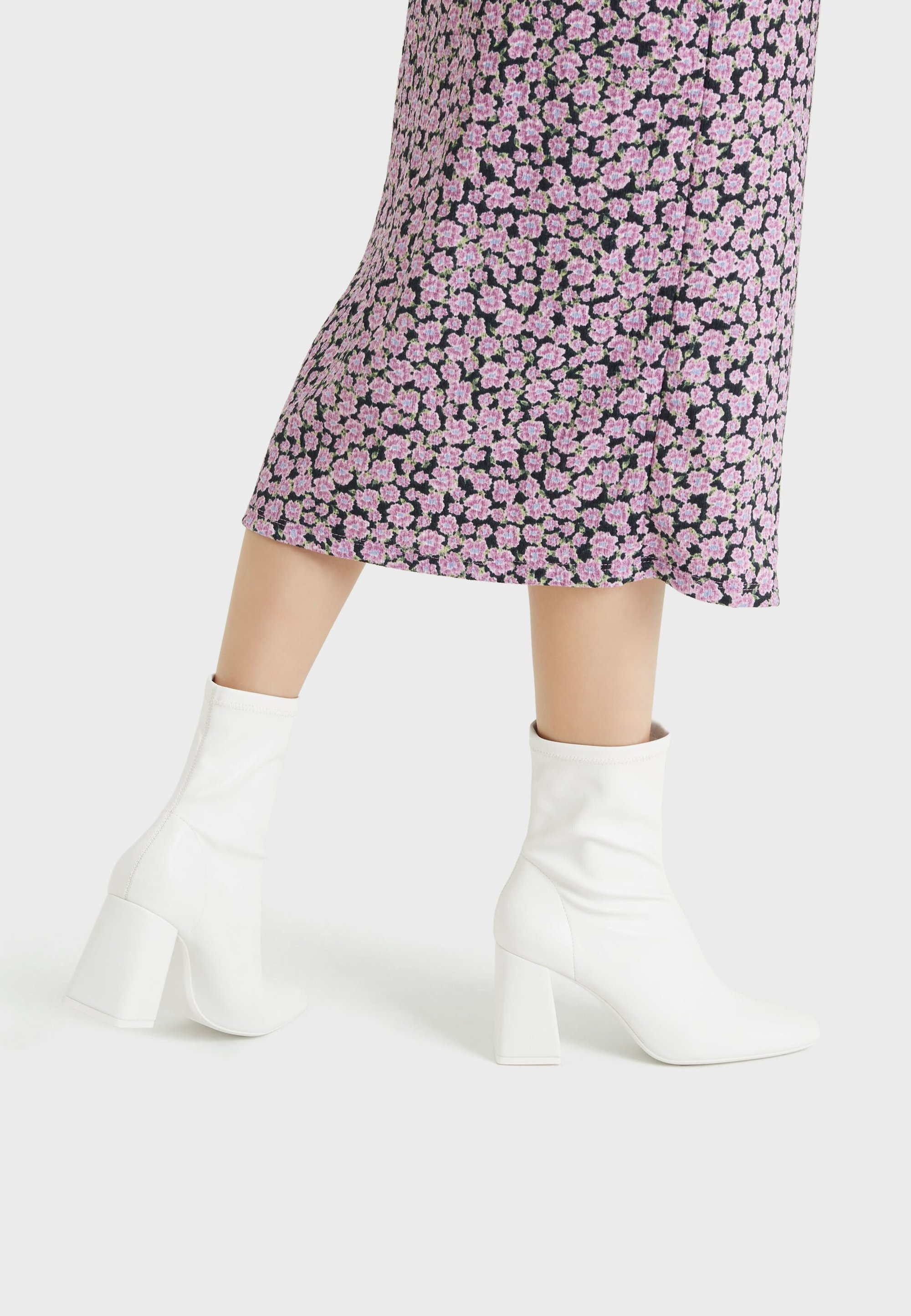 Bershka High Heeled Ankle Boots White Zalando De