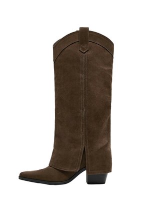 Bershka, COWBOY TROUSER - BOOTS - Kovbojské/motorkárske čižmy - brown