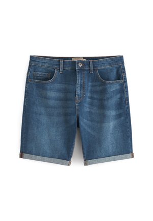 STRETCH STRAIGHT FIT - Džinsiniai šortai - mid blue