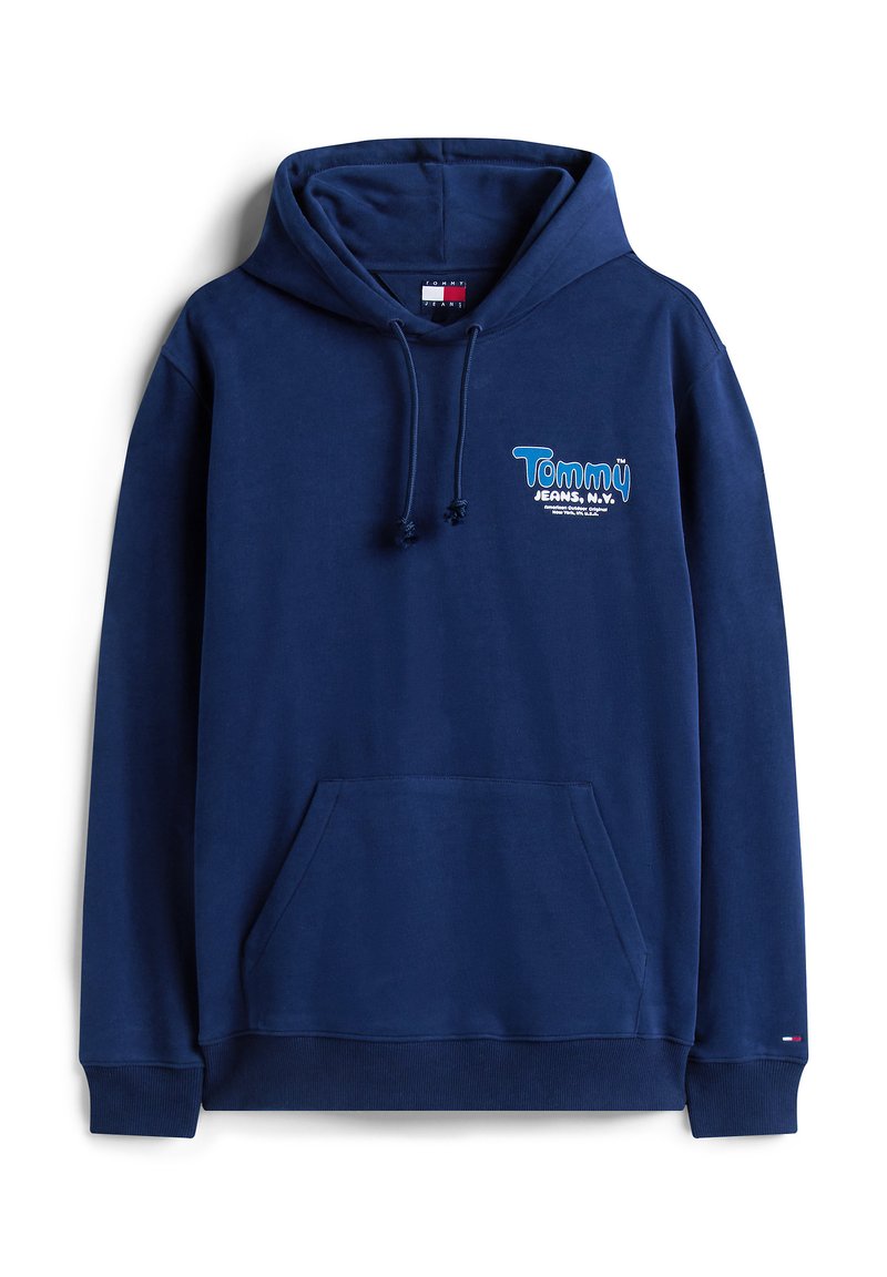 Tommy Jeans FONT PLAY HOODIE - Sweat à capuche - dark night navy/bleu ...
