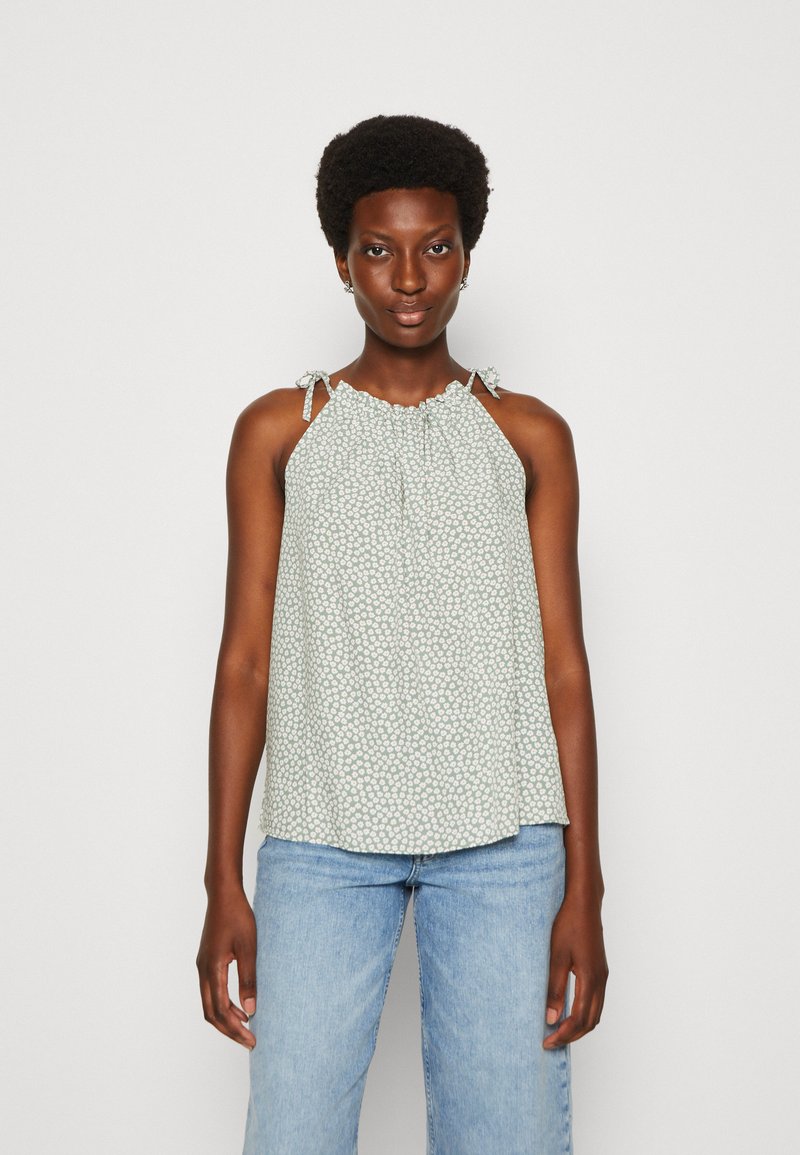 GAP HIGH NECK TIE STRAP TANK Top olive/multicoloured Zalando.ie