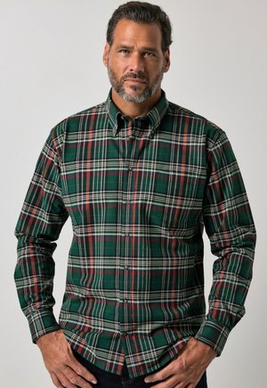 JP1880, CHECKED SHIRT, LONG SLEEVE, MODERN FIT, BUTTON-DOWN COLLAR, UP TO 8XL - Skjorter - forest green