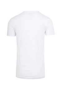 Witte korte mouwen t-shirt van zachte katoen, met een ronde halslijn en een rechte zoom. Eenvoudig ontwerp zonder extra patronen of details.