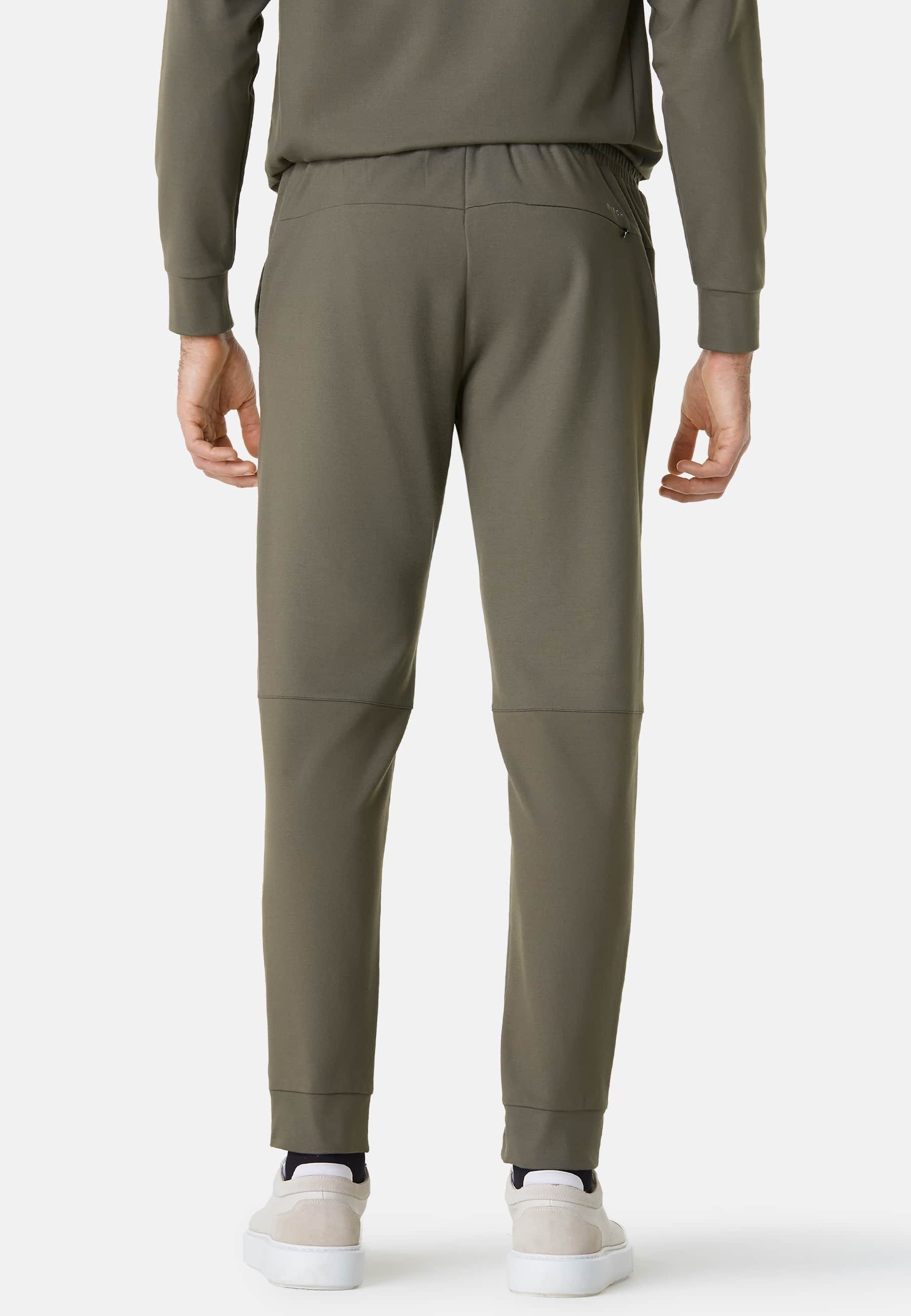 Boggi Milano B TECH STRETCH INTERLOCK TECHNICAL - Pantaloni sportivi -  military green/verde scuro - Zalando.it