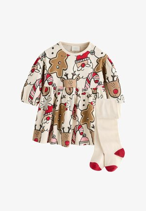 Next REGULAR FIT SET - Jerseykleid - white multi christmas character
