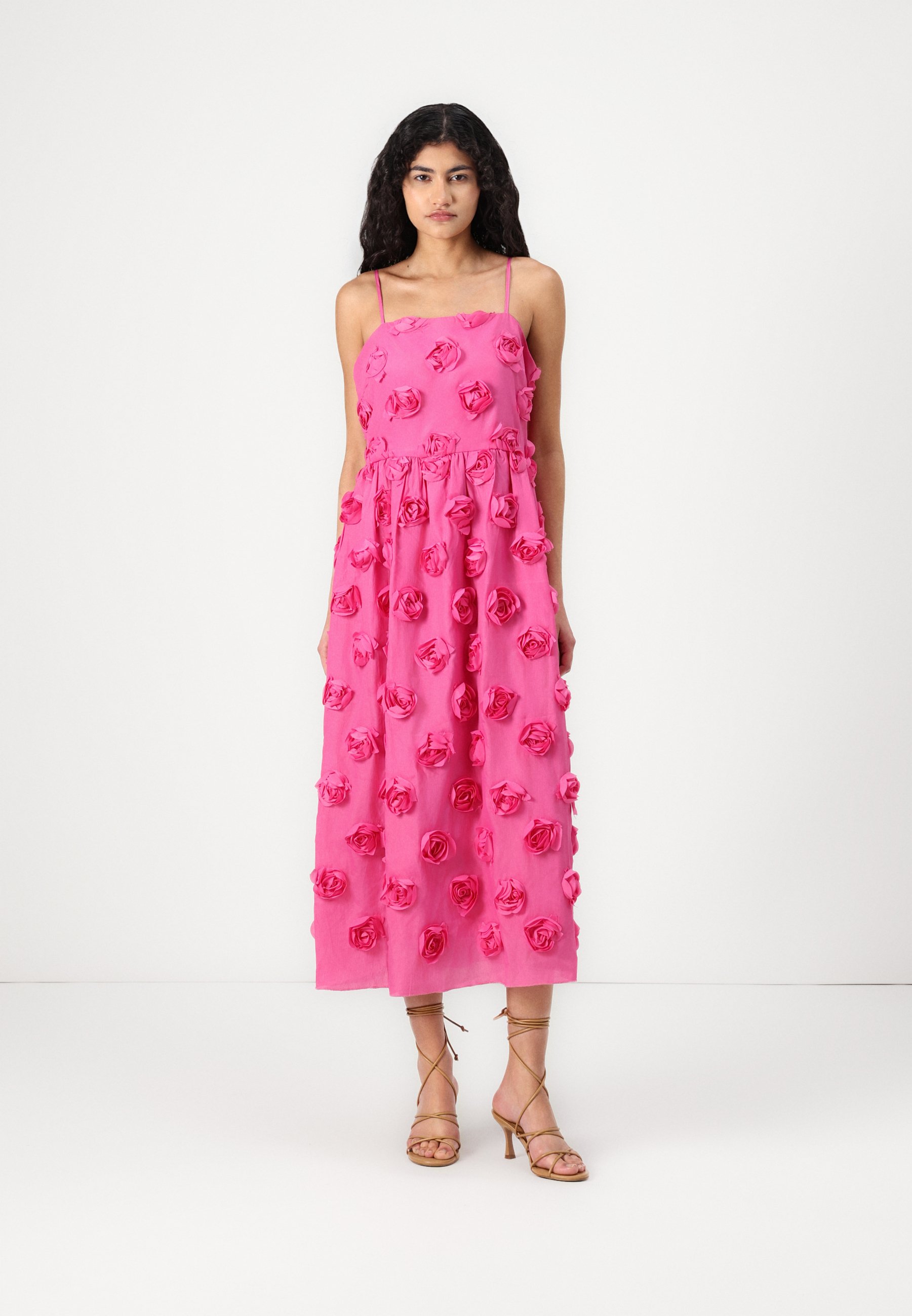aje belted midi dress Clay Belted Midi Dress-PASTEL PINK / 4