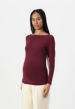 OLMLIVE LOVE BOATNECK - Long sleeved top - burgundy