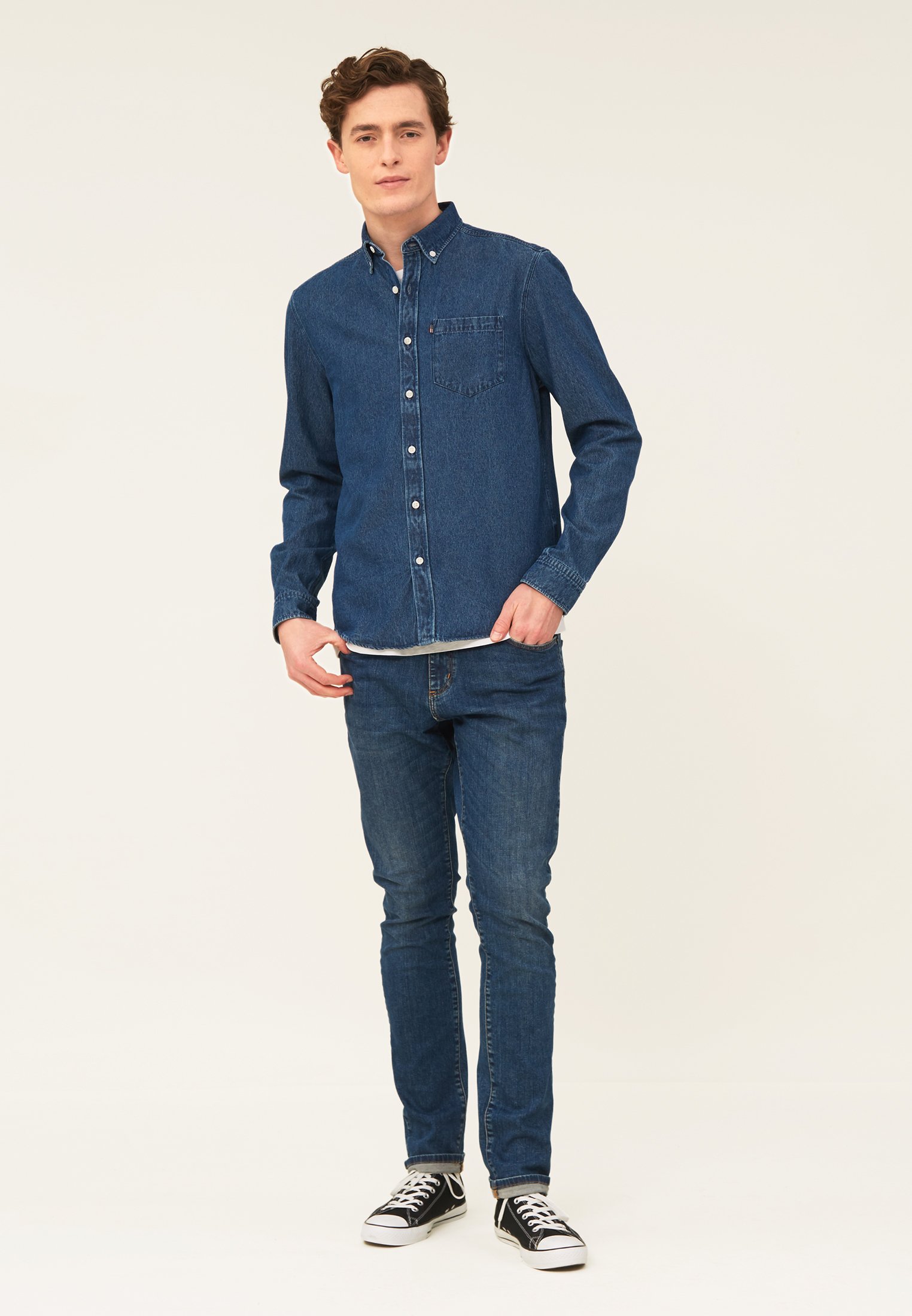 Lexington Skjorte medium blue denim Zalando.no Lexington Skjorte blue denim Zalando.no