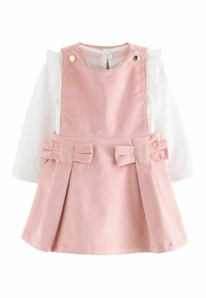 REGULAR FIT BOW PLEAT PINAFORE AND FRILL SET - Ilgarankovis viršutinės dalies drabužis - pink