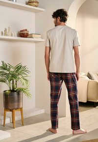 Next SET STANDARD - Nachtwäsche Set - navy blue rust check
