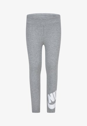 Halli leggingud, mis on valmistatud puuvilla segakangast, lai vöökoht ja suur valge Nike logo paremas alajalas.