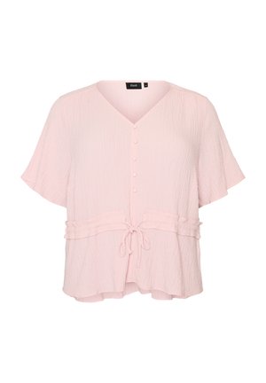 Zizzi, BLUSE MIT STRUKTUR UND TAILLENBINDUNG - Bluse - pink