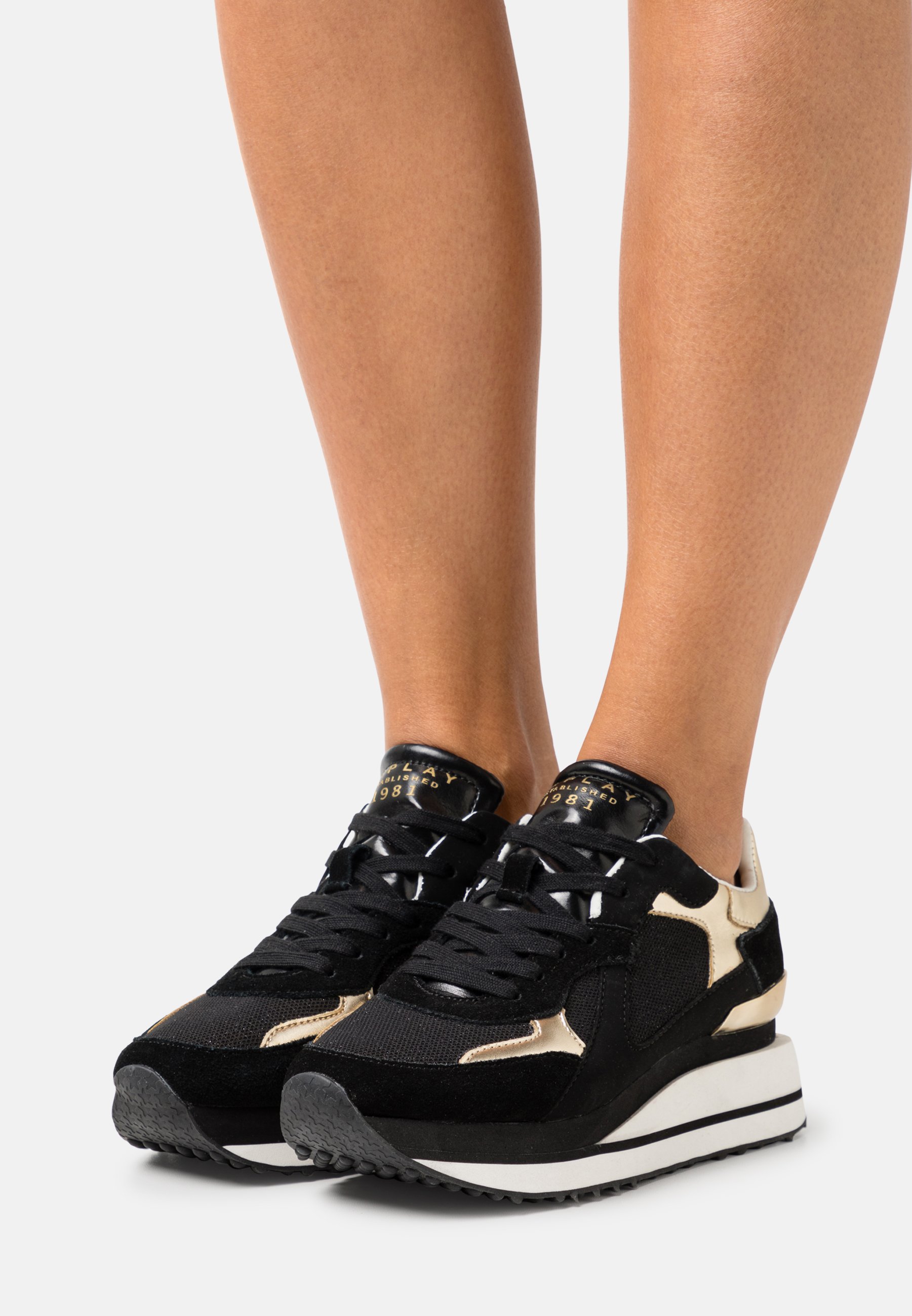 Replay LUCILLE NATURAL - Sneakers laag - black/zwart - Zalando.nl