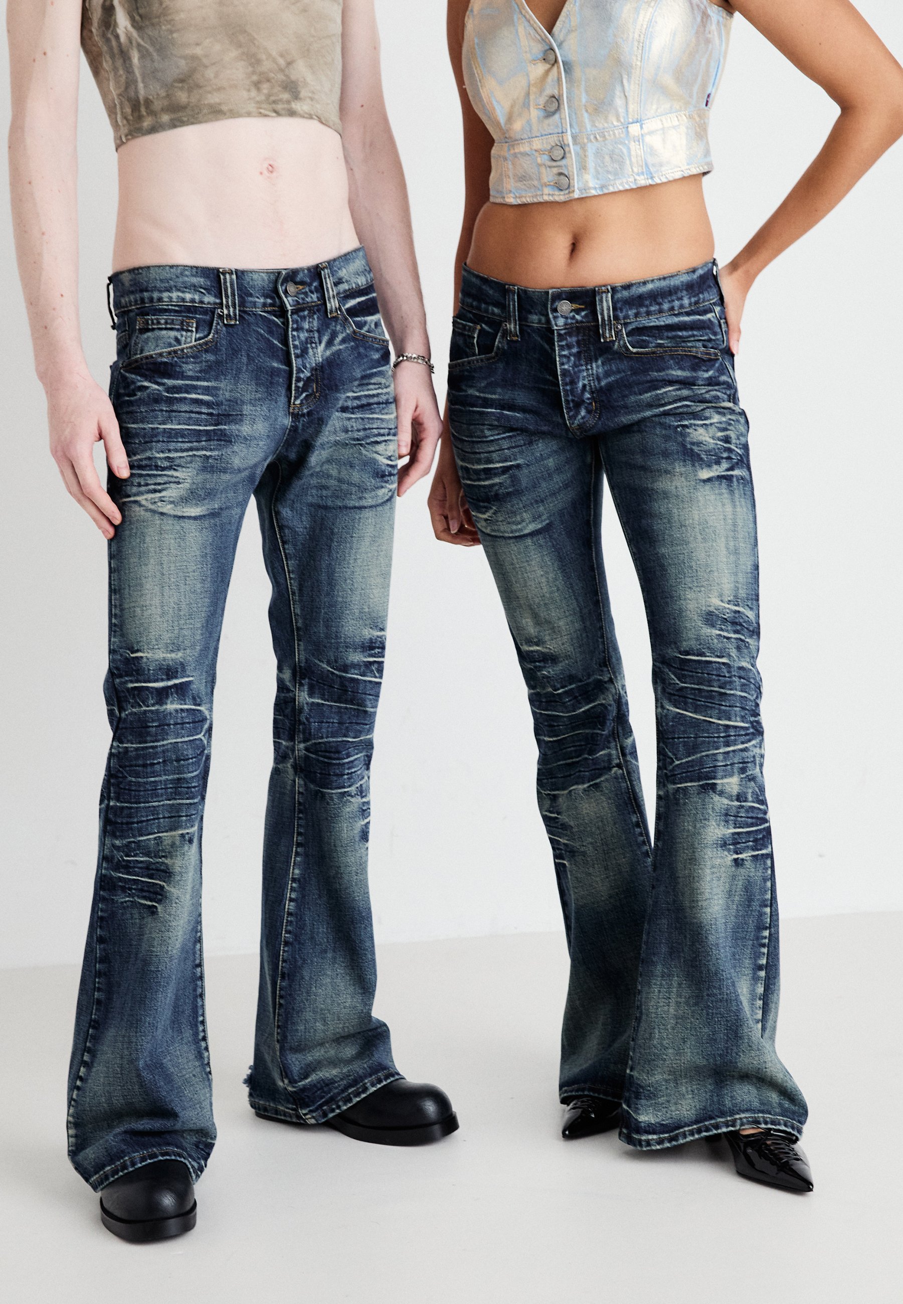 Jaded London WHISKER UNISEX - Loose Jeans - blue denim
