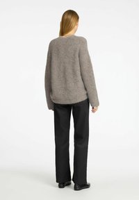 Selected Femme SLFGABELLA O NECK CAMP - Stickad tröja - steel gray