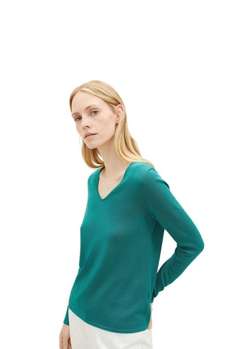 TOM TAILOR Maglione Basic Donna – Morbido Misto Cotone, Effetto Screziato, Vestibilità Regular, Be Part