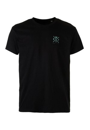 UNISEX LOGO BACK PALM - T-shirt imprimé - black