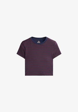 OYSHO, STRIPED SHORT-SLEEVED COMFORTLUX TANK TOP - T-shirt imprimé - strawberry