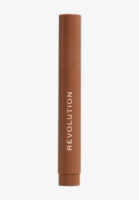 Conteneur cylindrique marron avec une finition mate lisse, portant un texte blanc indiquant "RÉVOLUTION," bouché en haut pour une fermeture sécurisée.