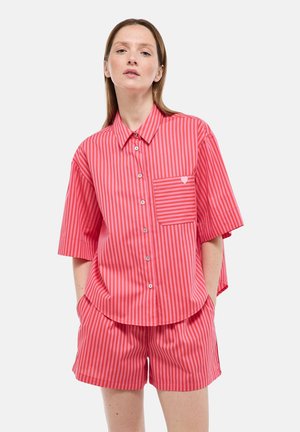 RAYÉ AVEC COEUR BRODÉ SET - Pyjama - cerise