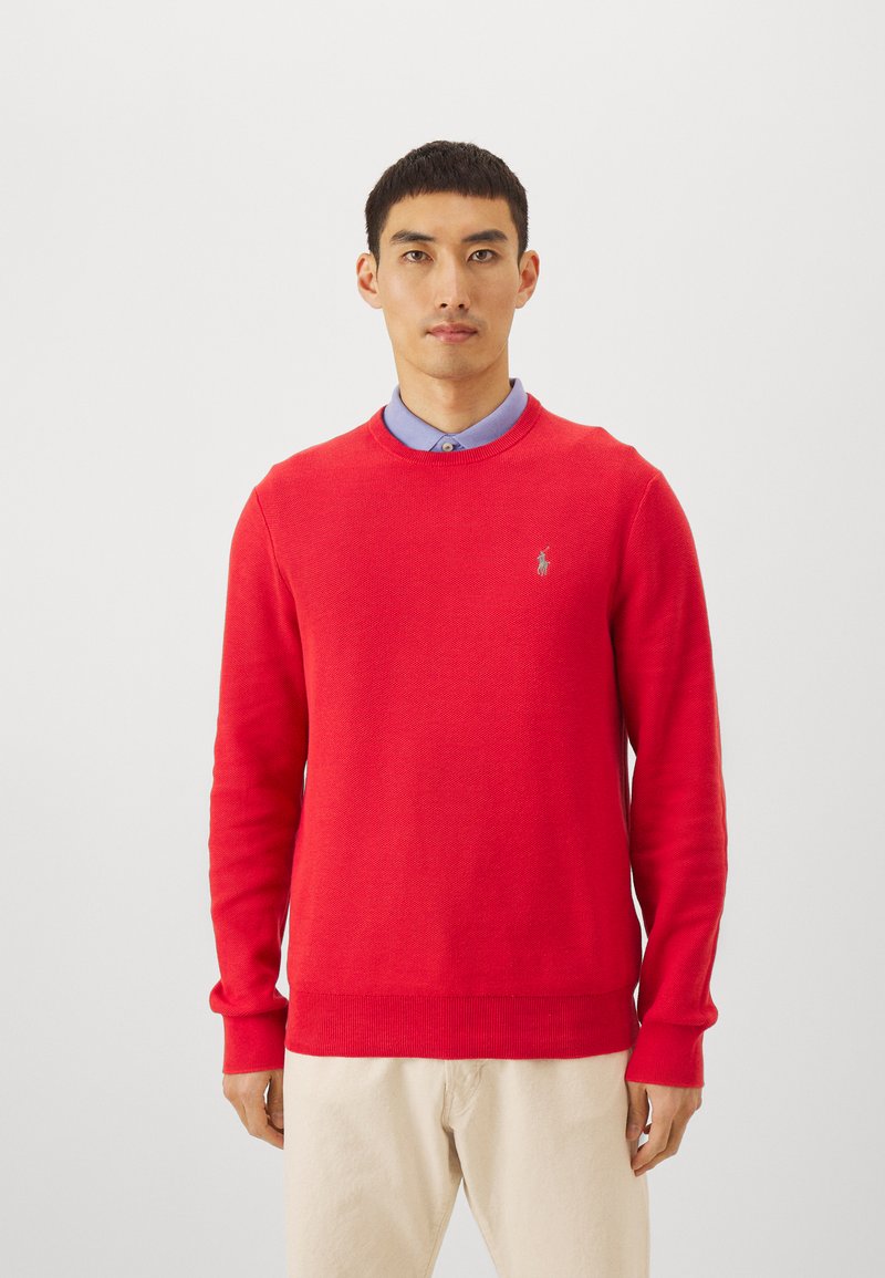 Polo Ralph Lauren - TEXTURED COTTON CREWNECK JUMPER - Trui - post red, Vergroten