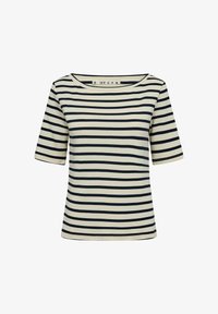 Selectat, white/w dark navy stripes