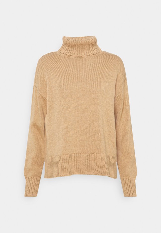 CROP OVERSIZED TNECK - Pullover - classic camel